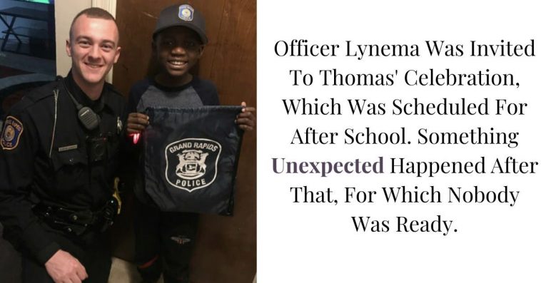 When No One Turned Up For The Boy's Birthday, The Police Officer Surprised Him With A Party