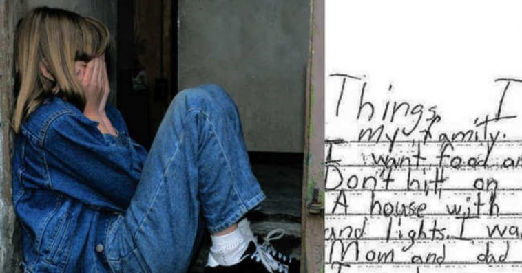 A Foster Child Begins Writing On Lined Paper Before Sharing A Heartbreaking