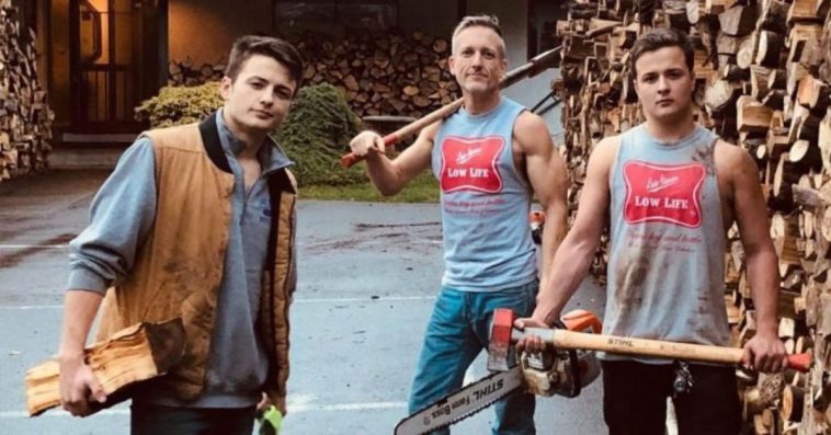 Dad And Twin Sons Cut 80 Truckloads Of Firewood And Distributed It To Needy Families