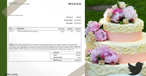 Chicago Couple Sends $240 Bill To Wedding Guests Who Did Not Show Up
