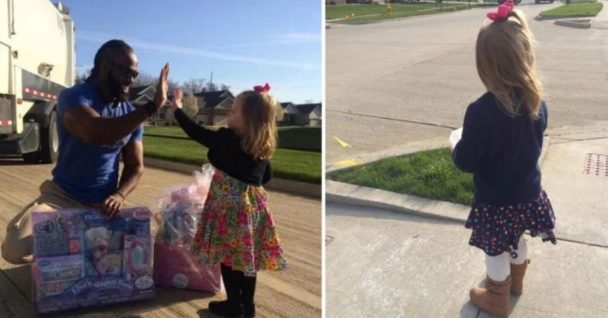 Our Hearts Melt When A Young Girl Gives Her Favorite Garbage Man A Cupcake