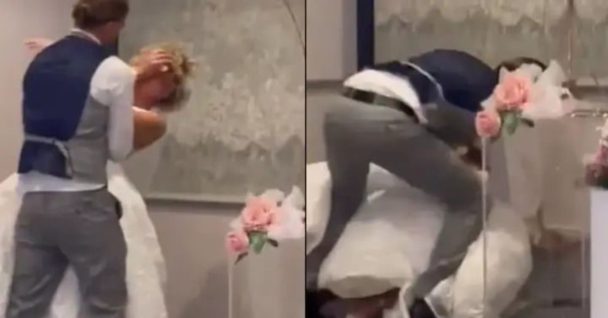 On The Wedding Day, The Husband Shockingly Smashes The Cake In The Bride's Face