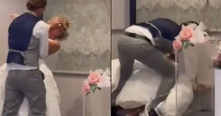 On The Wedding Day, The Husband Shockingly Smashes The Cake In The Bride's Face