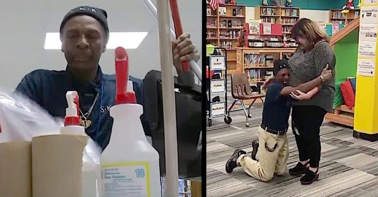 Janitor Who Walks Miles To Work Fell To His Knees When Coworkers Raised Money Of 7 000 For His